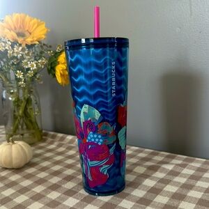 Starbucks Under the Sea Blue 3D waves Blue Tumbler 24oz
